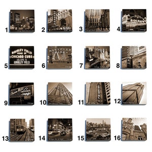 Chicago Tumbled Stone Coaster Tile Set Pick any four images 16 to choose from image 1