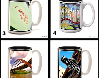 Austin Texas Coffee Mug: Original Photography, 15 oz Ceramic