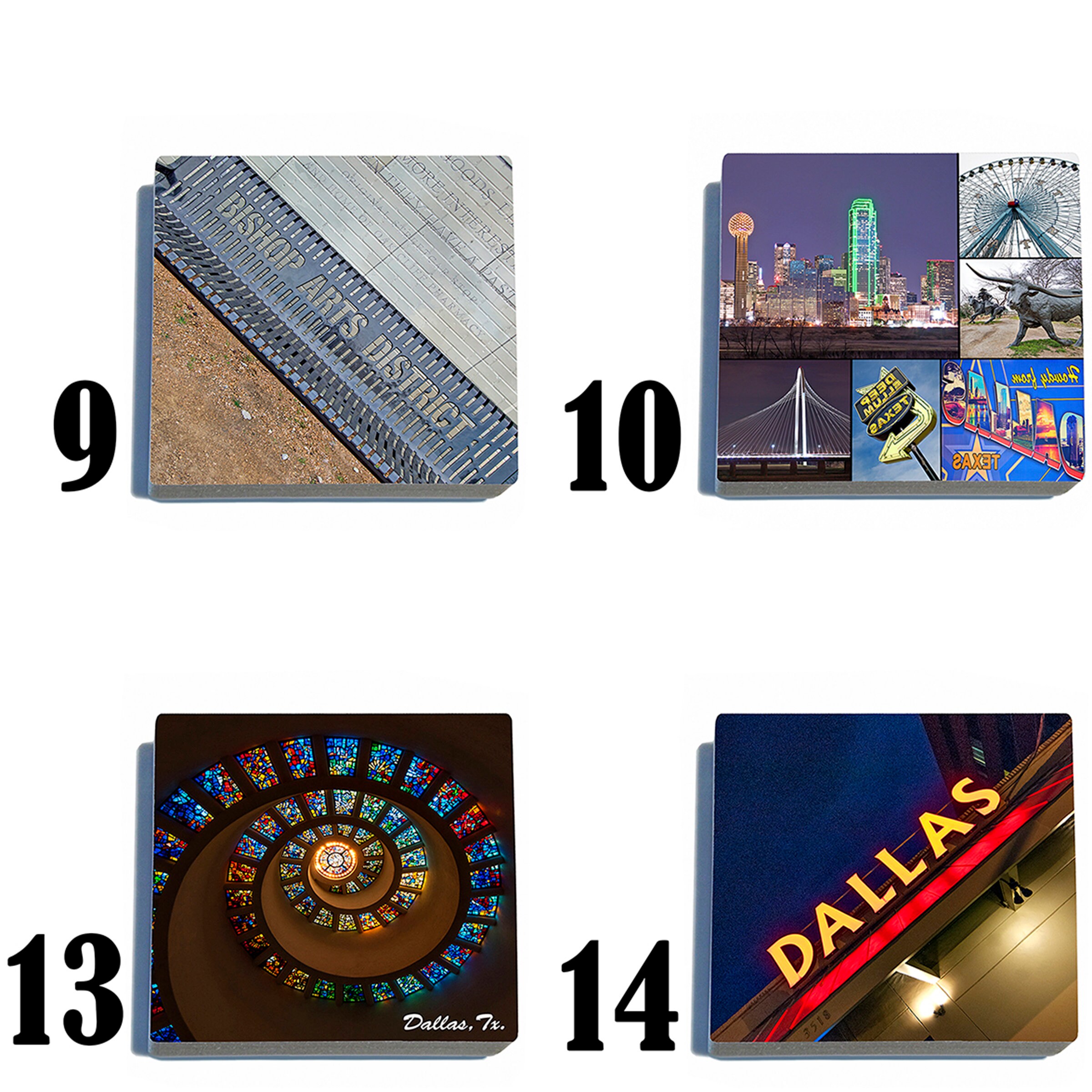 Dallas, Texas - Tumbled Stone Drink Coaster Set - Pick Any 4. Original ...