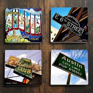 Austin Stone Coaster Set - Pick any four designs - 16 to choose from.