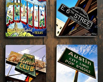 Austin Stone Coaster Set - Pick any four designs - 16 to choose from.