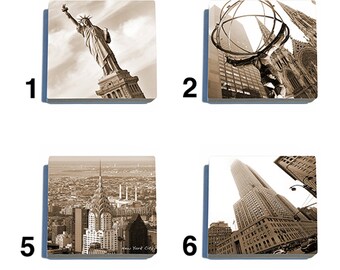 New York City Stone Drink Coaster Set - 16 pieces