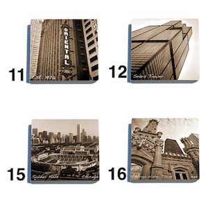 Chicago Tumbled Stone Coaster Tile Set Pick any four images 16 to choose from image 5