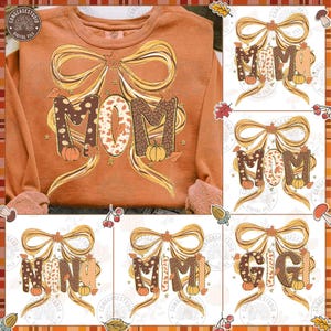 Fall Mama Coquette PNG Bundle: Pumpkin Autumn Design , Digital Download