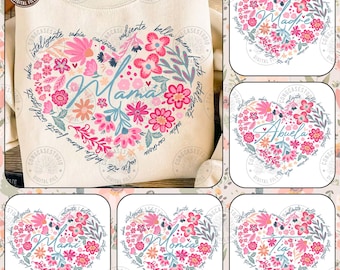 Spanish Mothers Day Png Bundle, Retro Madre Png, Boho Mama Png, Mother's Day Png, Floral Madre Png, Retro Spanish Mama Png, Digital Download