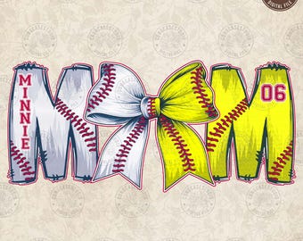 Softbalstrik png, aangepaste honkbalsoftbal mama png, moedershirt softbal met kindernaam en jerseynummer png, wedstrijddag png, digitale download