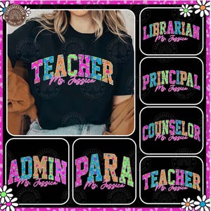 School Occupation PNG Bundle, Preppy First Day of School Bright Neon Girly Png, Back to School Teacher Sped Para Counselor, Digital Download