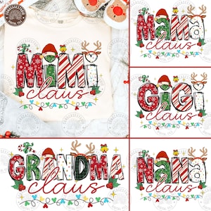 Christmas Mama Gigi Nana Claus Png Bundle, Mama Claus Png, Grandma Christmas Png, Christmas Reindeer Png, Christmas Design, Digital Download