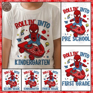 Superhero Back To School Shirt PNG Bundle: Cartoon Designs (Digital Download)