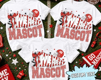 Custom We Are Mascot Team Pennant Png: Personalized School Sport Design, Custom Mascot Football Sublimation, School Spirit, Digital Download