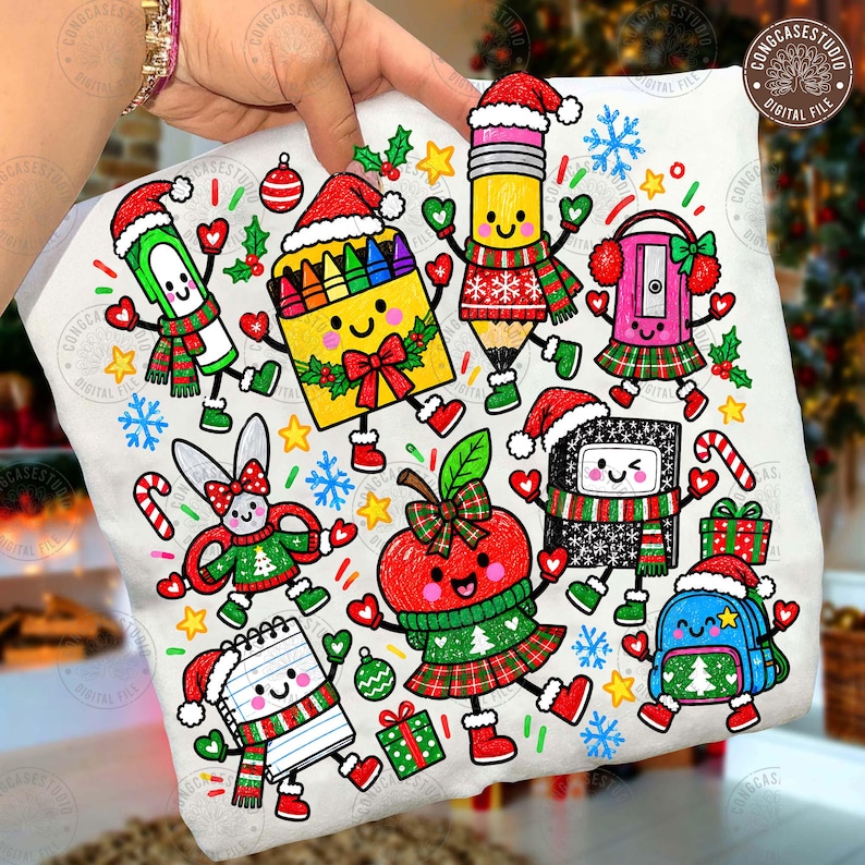 Problem Tree Visual Layout Retro Christmas Teacher PNG: Cute Holiday Doodles Design, Vintage ...