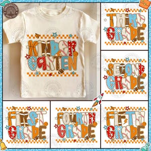 First/Second/Third Grade Boy Back To school Bundle png, Baseball Basketball, Sport School, Preppy Kids, 1st day of school, Digital Download