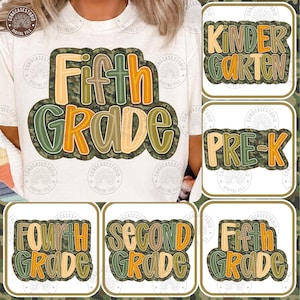 Bundle First Day Of School, Retro Back To School Camouflage Png, Kindergarten Dude, Pre K Png, Retro 1st/ 2nd/ 3rd Grade, Digital Download
