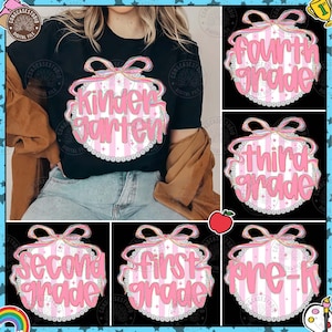 Preppy Back to School Floral Bundle, First Day Of School, School Png, Preppy School Png, First/Second/Third Grade Design, Digital Download