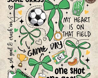 Retro Soccer Coquette Png, Soccer Coquette Bow Png, Soccer Mom Png, Soccer Png, Game Day Png, Sports Mama Png, Soccer Png, Digital Download