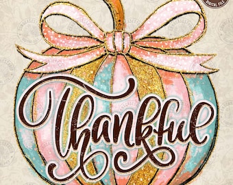 Coquette Pumpkin PNG: Fall Brushstroke Glitter Design, Digital Download
