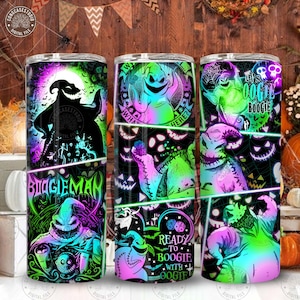 Halloween Friend 20oz Tumbler Png, Green Nightmare Hallowee 20oz Skinny Tumbler Png Design, Halloween Cartoon Nightmare, Digital Download