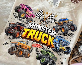 Monster Truck PNG: Monster Trucks Are My Jam Design, Kids Boy Cars Shirt Sublimation, Digital Download
