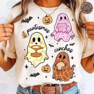 Funny Pan-tasmas Ghost Pan Dulce Png: Halloween Mexican Png, Mexican Conchas Ghost Png, Halloween Conchas, Halloween Png, Digital Download