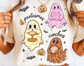 Funny Pan-tasmas Ghost Pan Dulce Png: Halloween Mexican Png, Mexican Conchas Ghost Png, Halloween Conchas, Halloween Png, Digital Download