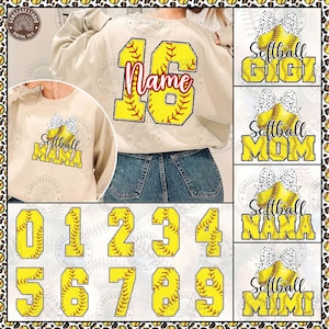 Personalized Softball Mom Png Bundle, Retro Softball Mama Coquette Png, Custom Softball Png, Softball Png, Game Day Png, Digital Download image 1