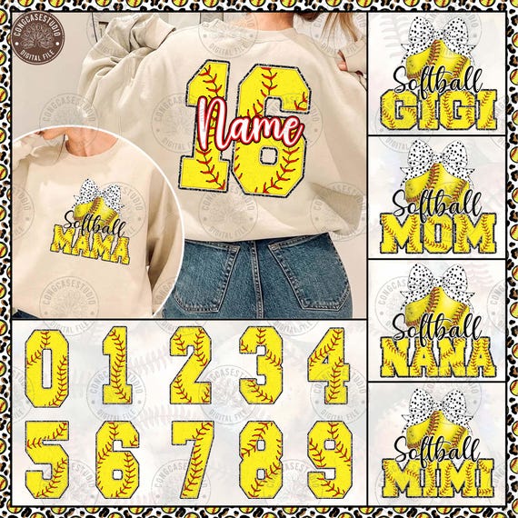 Personalized Softball Mom Png Bundle, Retro Softball Mama Coquette Png, Custom Softball Png, Softball Png, Game Day Png, Digital Download