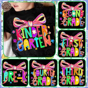 Teacher PNG, Girly Png, Preppy Back To School PNG Coquette Bundle, Coquette School First Day, Preppy School Png,Glitter,  Digital Download