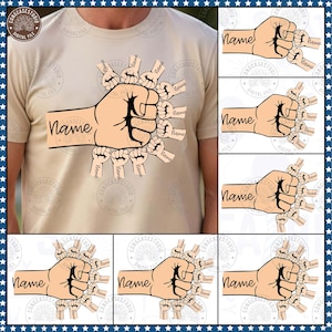 Father&#39;s Day Fist Bump Set Png, Father&#39;s Day Design, Baby Toddler Kid Dad Fist Bump Png, Customized Name Png, Father&#39;s Day, Digital Download
