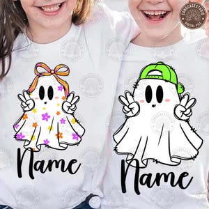 Boo Ghost Toddler Kid Shirt, Halloween Boo Ghost Custom Name Girl/Boy Png, Halloween PNG, Fall Design Png, Halloween Kid, Digital Download