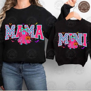 Halloween Neon Checkered Png, Halloween Neon Mama Mini Png, Spooky Mama Png, Spooky Season Png, Halloween Cute Neon Ghost, Digital Download