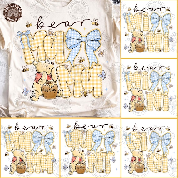 Mama Bear PNG Bundle: Coquette Mom Bow Shirt Design, Honey Bear Mothers Day Graphic, Cute Girly Mom Sublimation, Digital Download