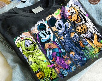Retro Halloween Png: Mouse And Friends Halloween Png, Spooky Characters Png, Welcome To Our Nightmare Png, Creepy Fall Png, Digital Download