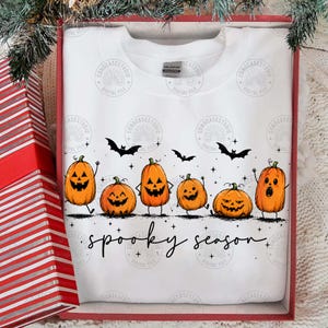 Spooky Season Png: Cute Pumpkin Png, Trendy Fall Png, Autumn Png, Halloween Png, Fall Pumpkin Sublimation Shirt Png, Digital Download image 6