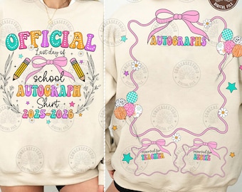 Autógrafos del último día de clases 2026 PNG: Fin de clases PNG, descarga digital