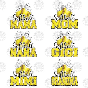 Personalized Softball Mom Png Bundle, Retro Softball Mama Coquette Png, Custom Softball Png, Softball Png, Game Day Png, Digital Download image 2