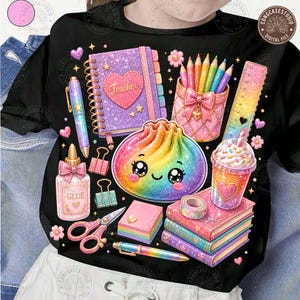 Glitter Dumpling School PNG: Kawaii Back To School Shirt Design, Kindergarten To Fourth Grade, Glitter Dumpling PNG, Digital Download