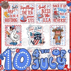 6+ Preppy 4th Of July Png Bundle, Funny Fourth of July Shirt Png, American Flag Png, Independence Day, Patriotic Drinking, Digital Download