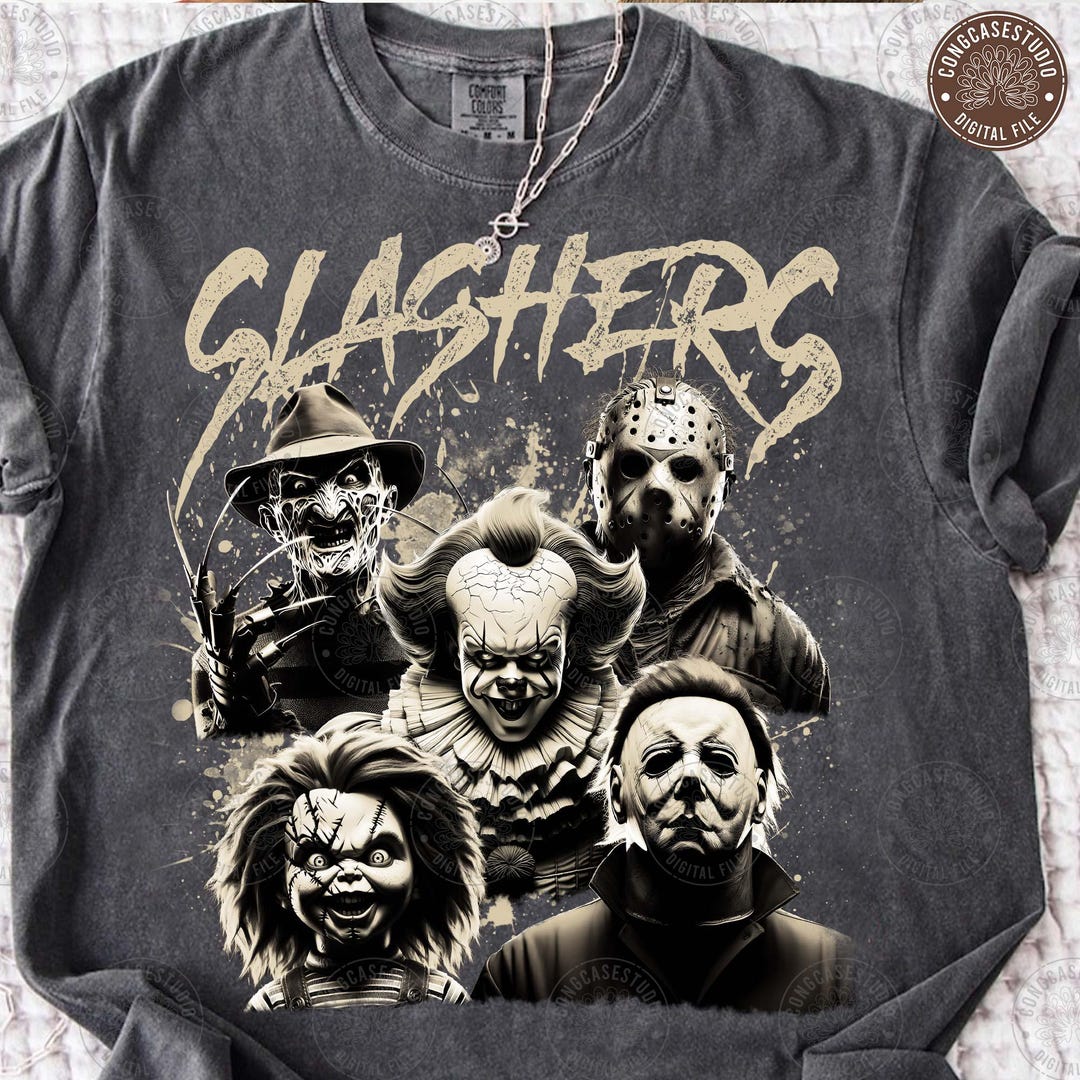 Retro Slashes Retro Halloween Png, Horror Movie Png, Retro Slashers Png, Horror ...