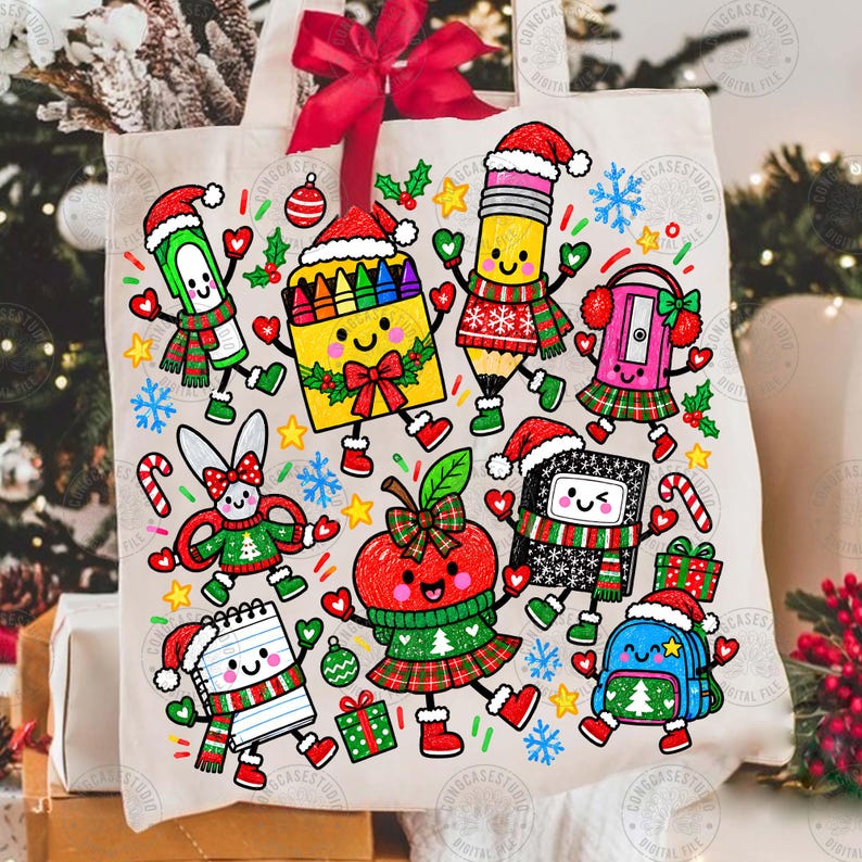 Problem Tree Visual Layout Retro Christmas Teacher PNG: Cute Holiday Doodles Design, Vintage ...