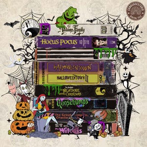 VHS Tapes, Witch Halloween Gift, Halloween Movies Nightmare VHS Png, Halloween Design Png, 90s VHS , 90s Style Halloween, Digital Download