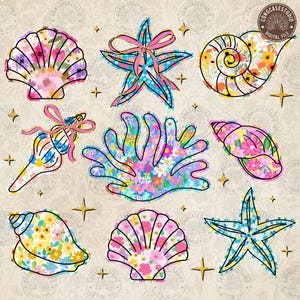 Wildflower Seashell Clam Summer Png, Summer Vibes Png, Floral Summer Png, Summer Beach Png, Vacation Png, Wildflower Png, Digital Download