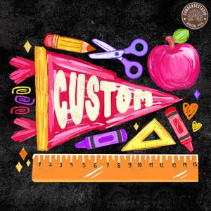 Boho Floral Name Pennant PNG: Coquette Girl Back to School (Digital Download
