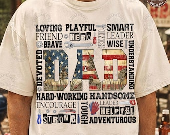 Pappa Word Collage PNG: Praktisk pappa fars dag-tröjadesign, digital nedladdning