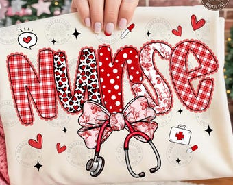 Pink Valentine Nurse PNG: Cupid’s Favorite Nurse Coquette Shirt Design, Nurse Valentines Day PNG, Cute Medical Love Art, Digital Download