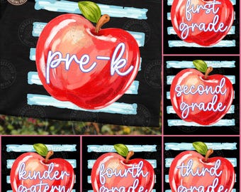 Teach Love Inspire Apple Bundle PNG: Blå gingham-skjorta för lärare, digital nedladdning