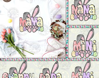 Mama/ Dada/ Nana/ Mimi Easter Bunny Png, Family Bunny Png, Happy Easter Day Png, Family Easter Png, Easter Family Design, Digital Download