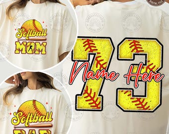 Custom Softball Mom Png, Softball Mom Shirt With Kids Name & Jersey Number Png, Game Day Png, Softball Coquette, Mama Png, Digital Download