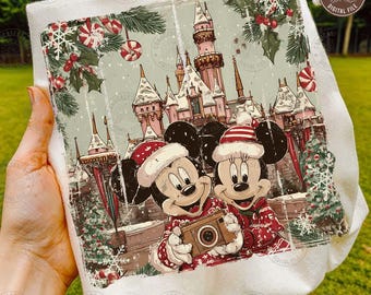 Mouse and Friends Xmas PNG: Cute Family Christmas Trip Kids Holiday Party Vacation Design, Digital Download