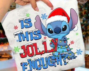 Is This Jolly Enough PNG: Funny Green Guy Christmas Design, Digital Download