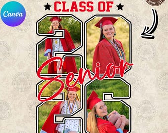 Diseño PNG para la graduación de la promoción de 2026: Plantilla de Canva para fotos de graduación (descarga digital)